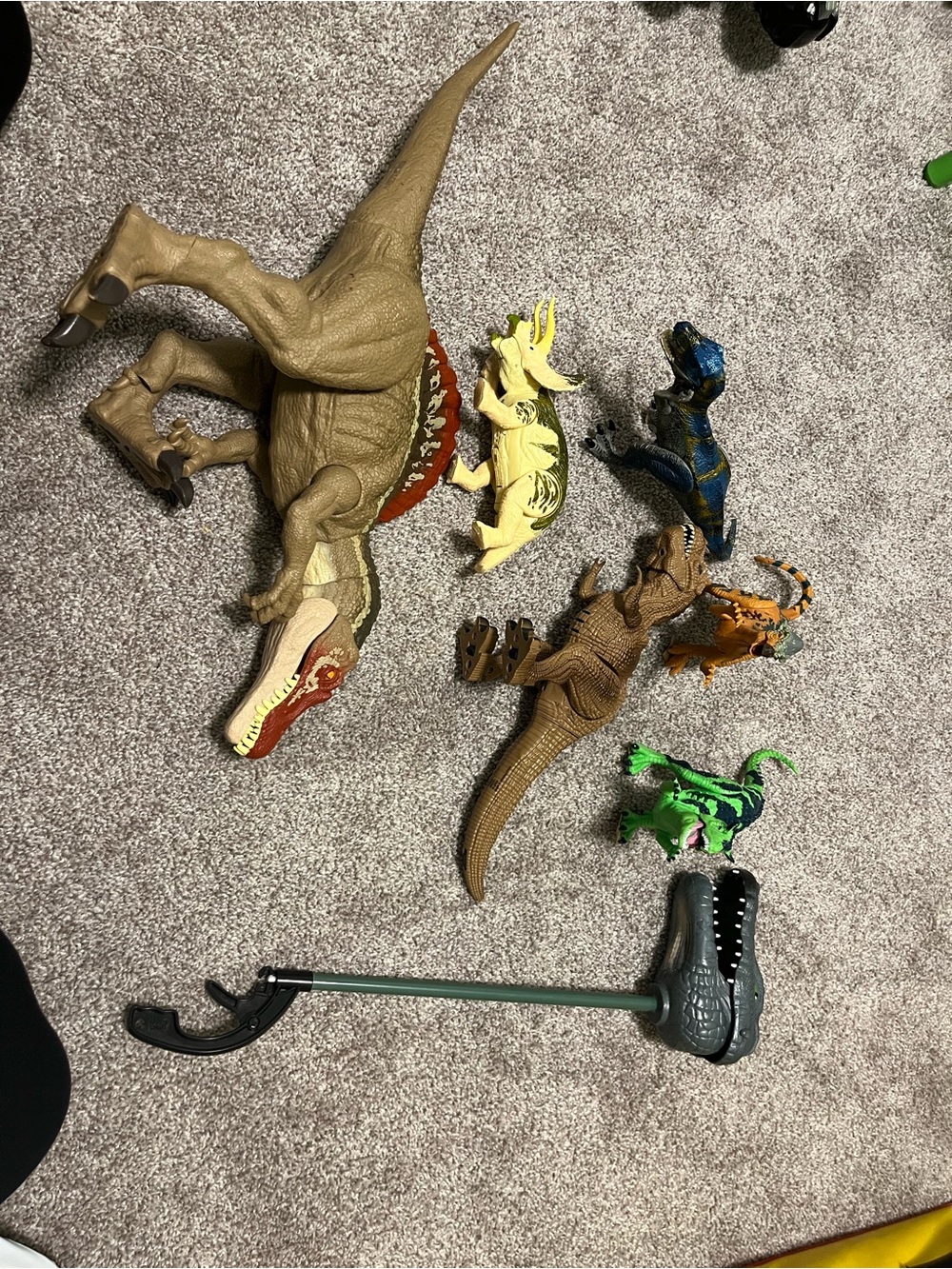 Assorted Kids Dinosaur Toy Pack - Brown, Green, Yellow, Blue, Orange